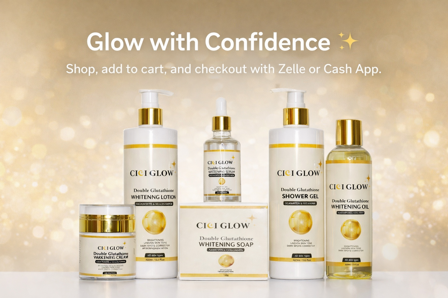 CICI GLOW - Double Glutathione Whitening Set
